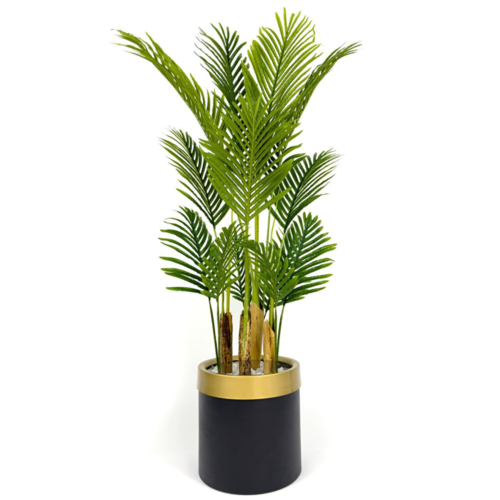 Biçiçek Areka Palmiyesi 160cm Metal Saksıda Black Gold görseli 1