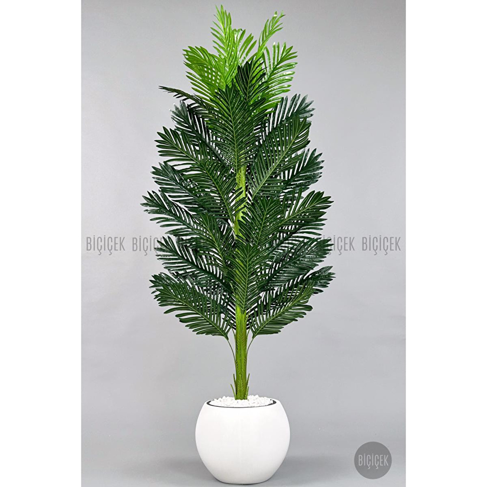 Biçiçek Yapay Areka Ağacı 160-180 Cm Beyazküre170cm görseli 4