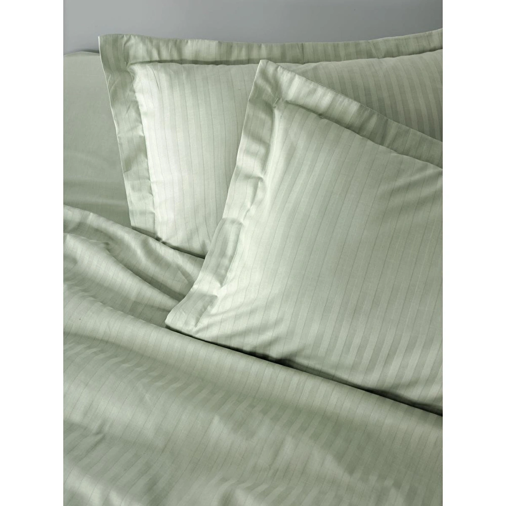 Cotton Box Elegant Stripe Saten Çift Kişilik Nevresim Takımı Adaçayı görseli 2