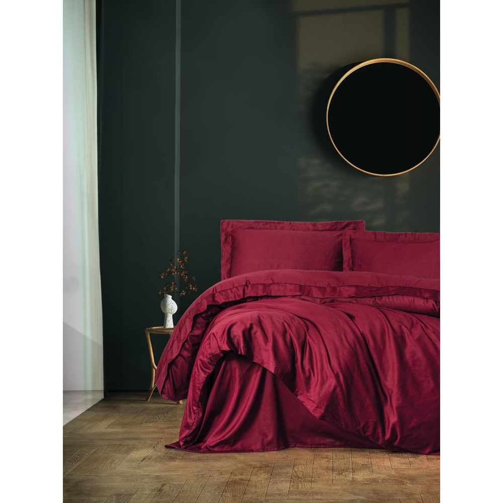 Cotton Box Elegant Saten Tek Kişilik Nevresim Takımı Bordo görseli 1