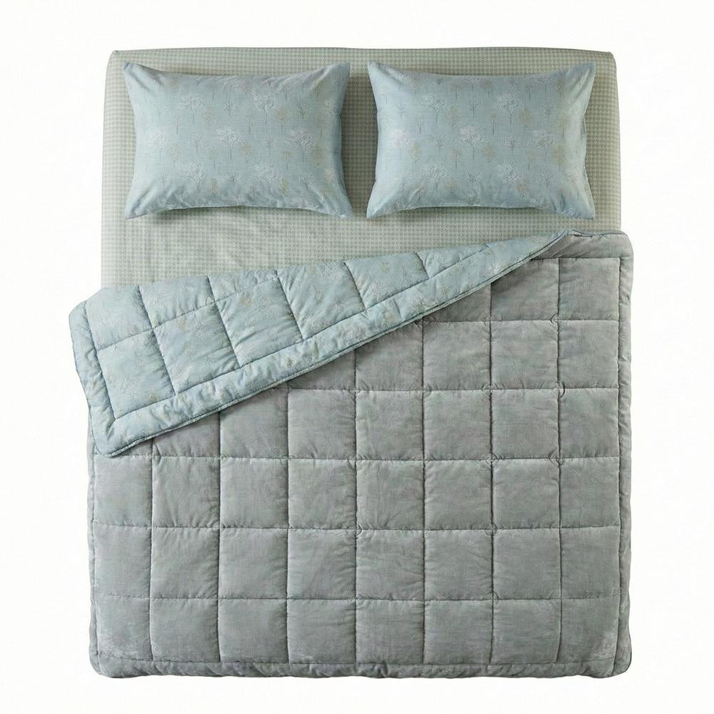 Othello Tek Kişilik Çift Taraflı Welsoft Comforter Yorgan Seti Yeşil 155x215 Cm - Dormio Soft Bloom Serisi görseli 3