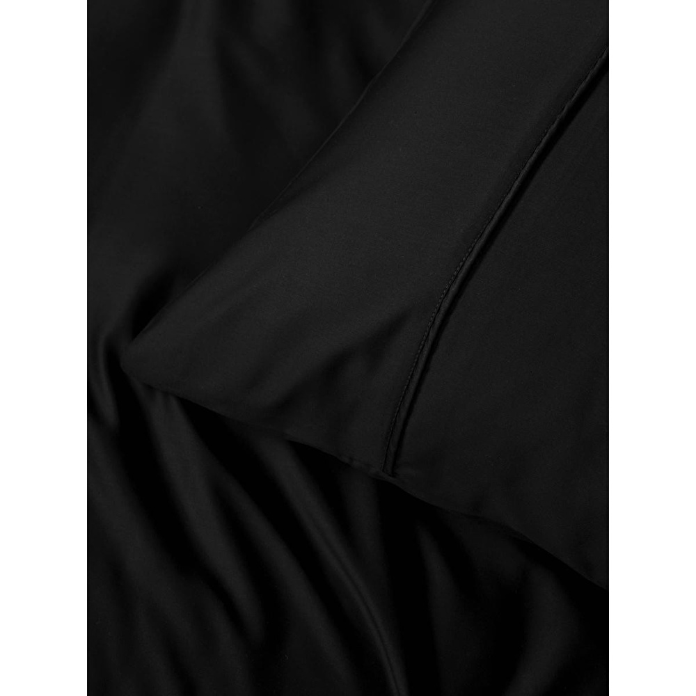 Cotton Box Silky Saten Çift Kişilik Nevresim Takımı Siyah görseli 4