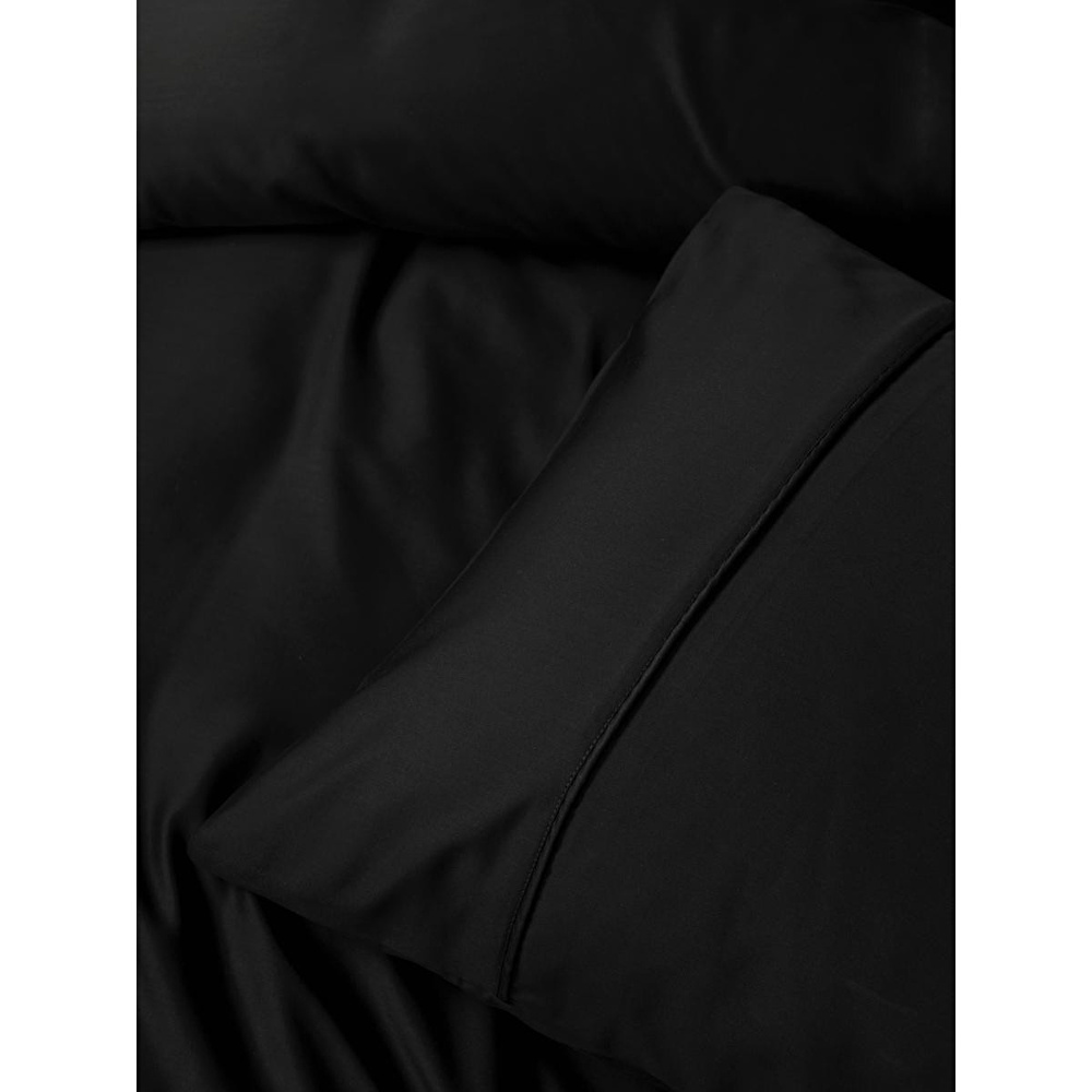 Cotton Box Silky Saten Çift Kişilik Nevresim Takımı Siyah görseli 3
