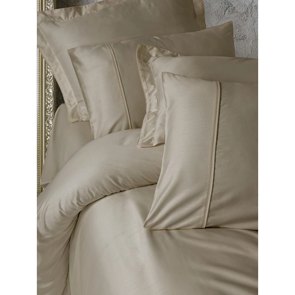 Cotton Box Silky Saten King Size Nevresim Takımı Bej görseli 2