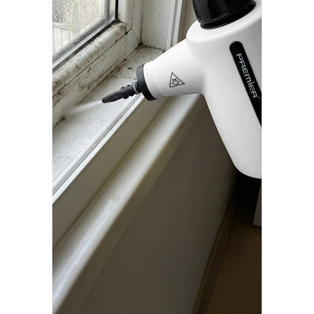 Premier PSC 138 Portatif 4 Bar Basınçlı Buharlı Temizleyici 1050w Yüksek Güç Ve Zengin Aksesuar Seti Beyaz Renk görseli 6