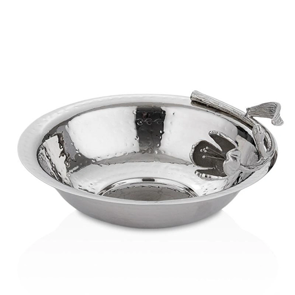 Cornella Floral Dekoratif Kase Silver Çap:22 Cm X Boy:9 Cm görseli 2