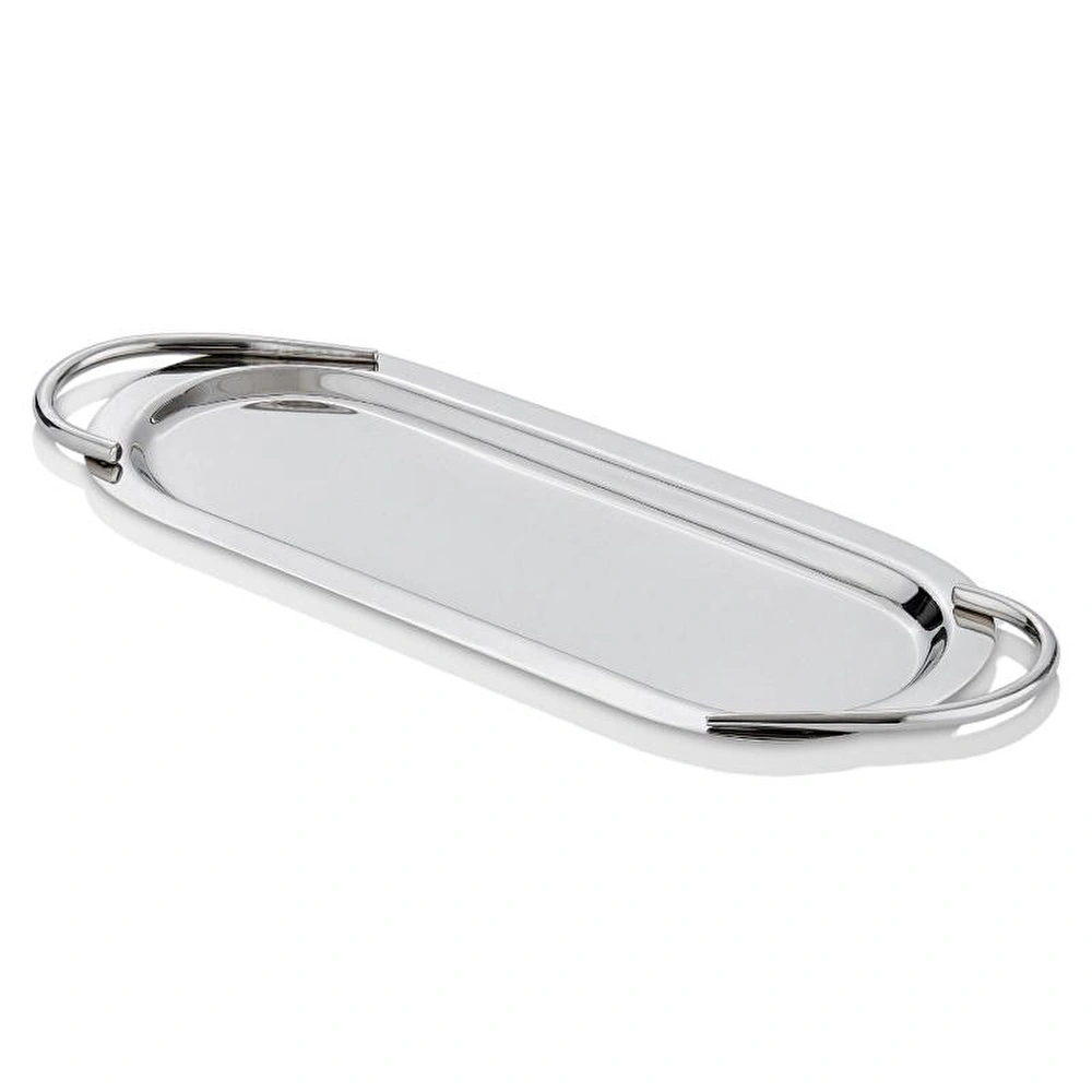 Cornella Basic Elips Sunum Tepsisi Silver Büyük En:16 Cm X Boy:44 Cm görseli 2