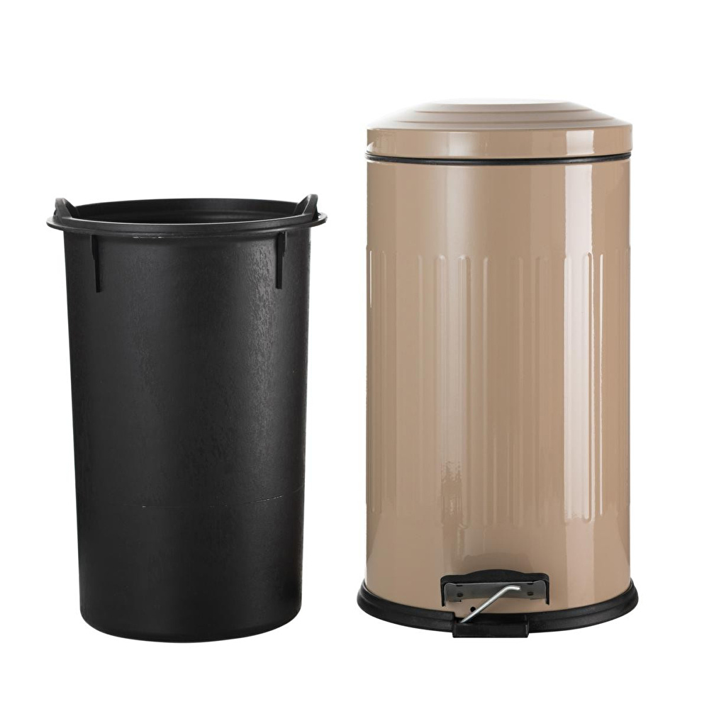 Mudo Home 16 Lt Pedalli Vintage Çöp Kovasi Bej görseli 4