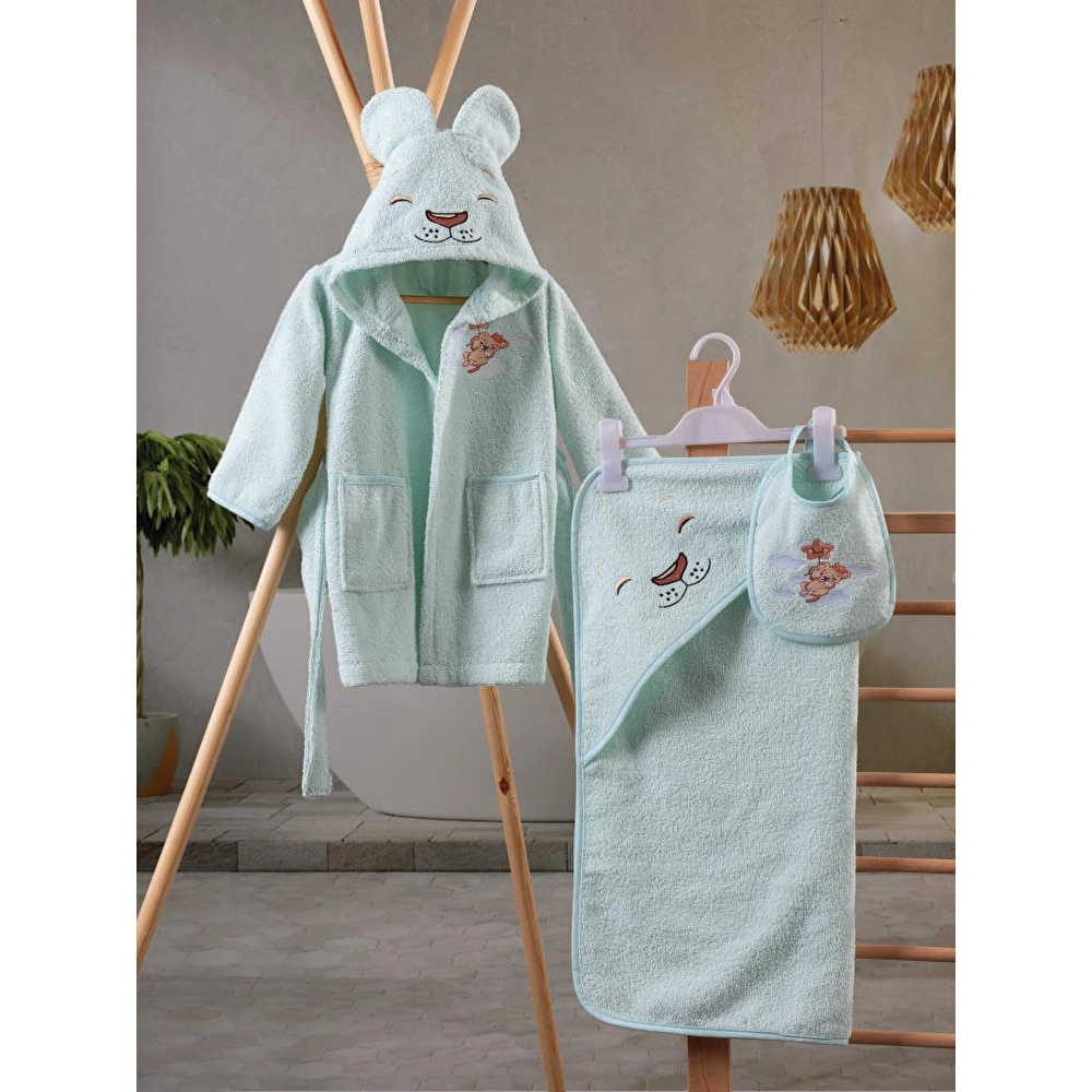 Cotton Box Bebek Banyo Seti Aslan Mint görseli 1