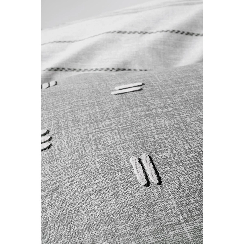 Cotton Box Klein Nakışlı Ranforce Çift Kişilik Nevresim Takımı Patara Gri görseli 3