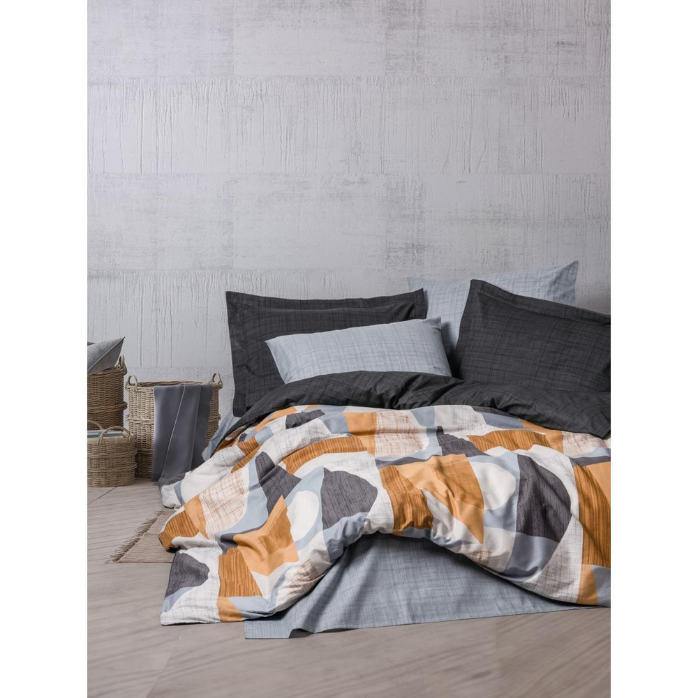 Cotton Box Modern Tek Kişilik Nevresim Takımı Giorno Gri görseli 1