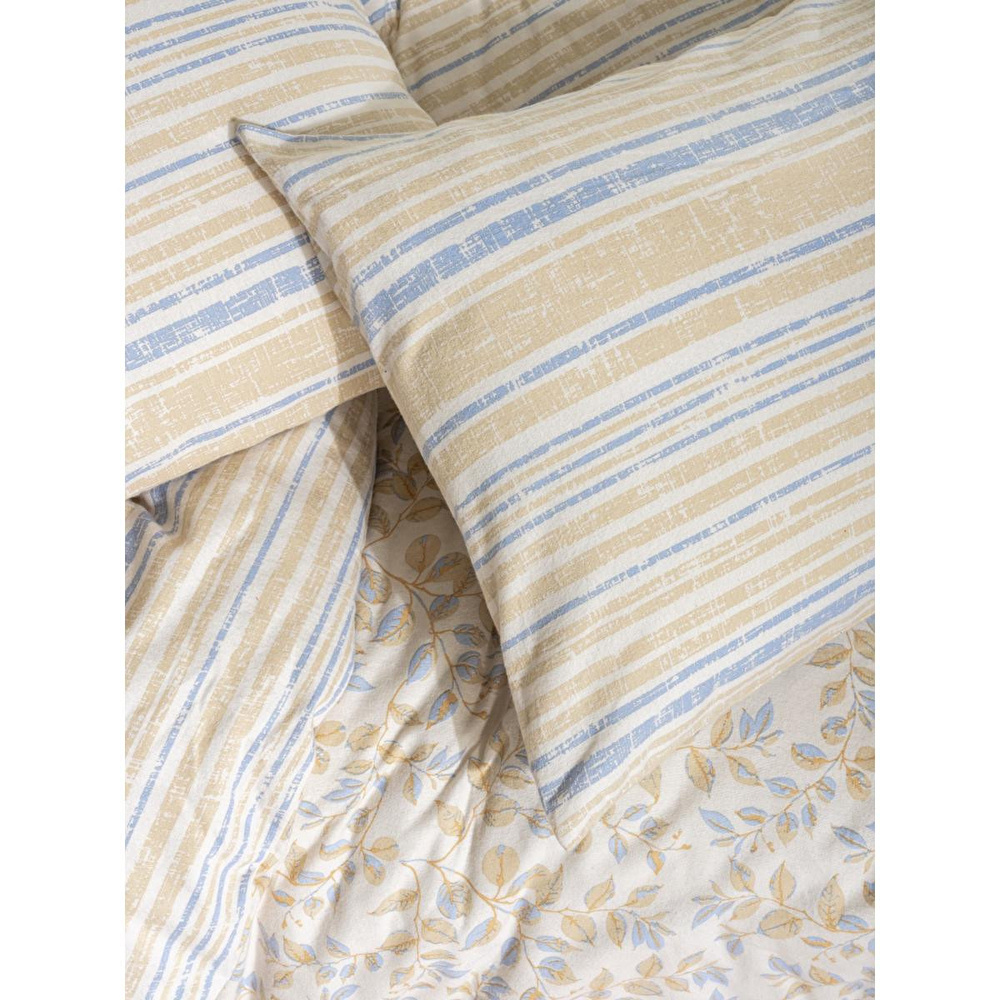 Cotton Box Flanel Tek Kişilik Nevresim Takımı Roof Mavi görseli 2