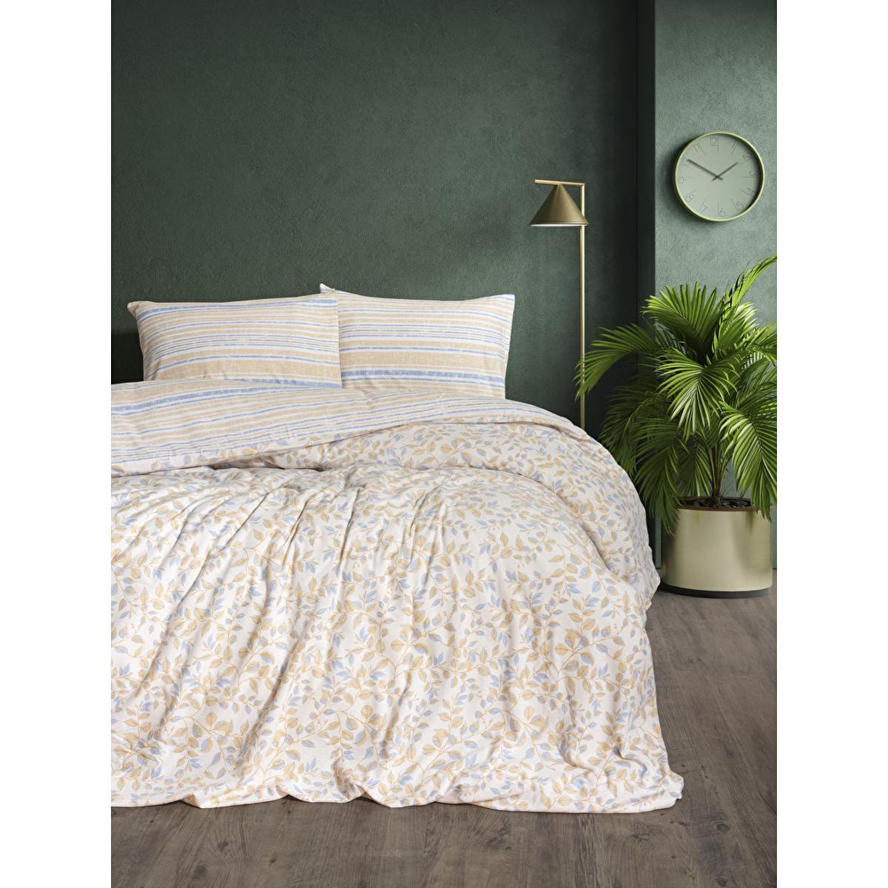 Cotton Box Flanel Tek Kişilik Nevresim Takımı Roof Mavi görseli 1