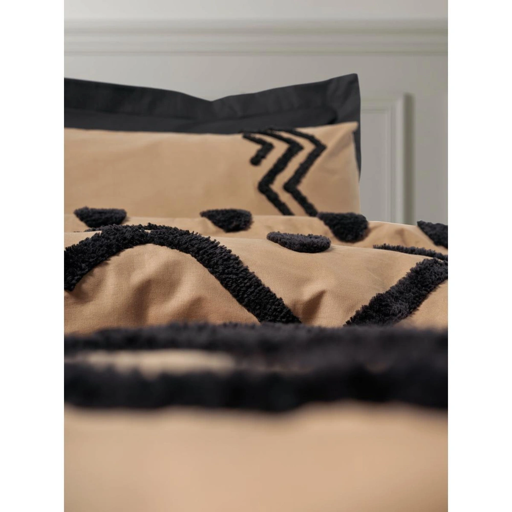 Cotton Box Puff Nakışlı Çift Kişilik Nevresim Takımı Elio Bakır-siyah görseli 3