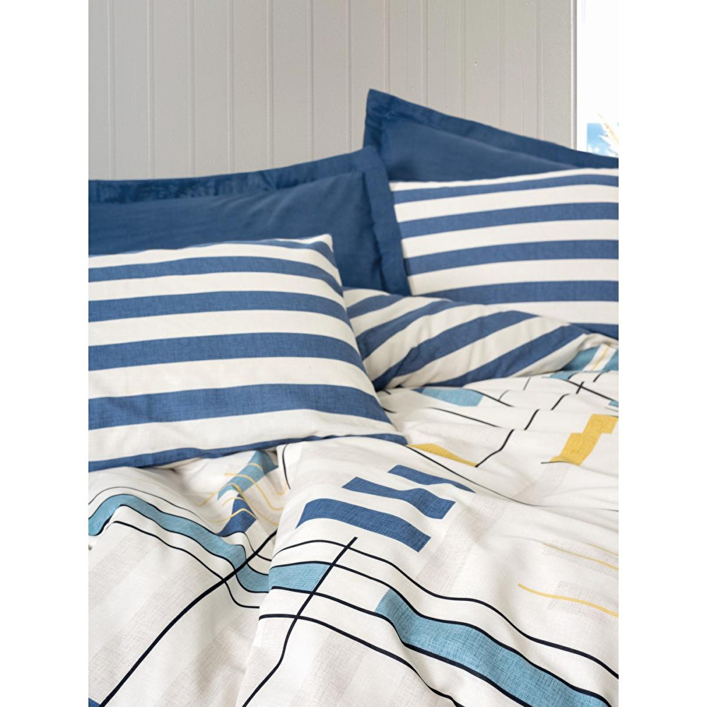 Cotton Box Modern Çift Kişilik Nevresim Takımı Lunox Lacivert görseli 2