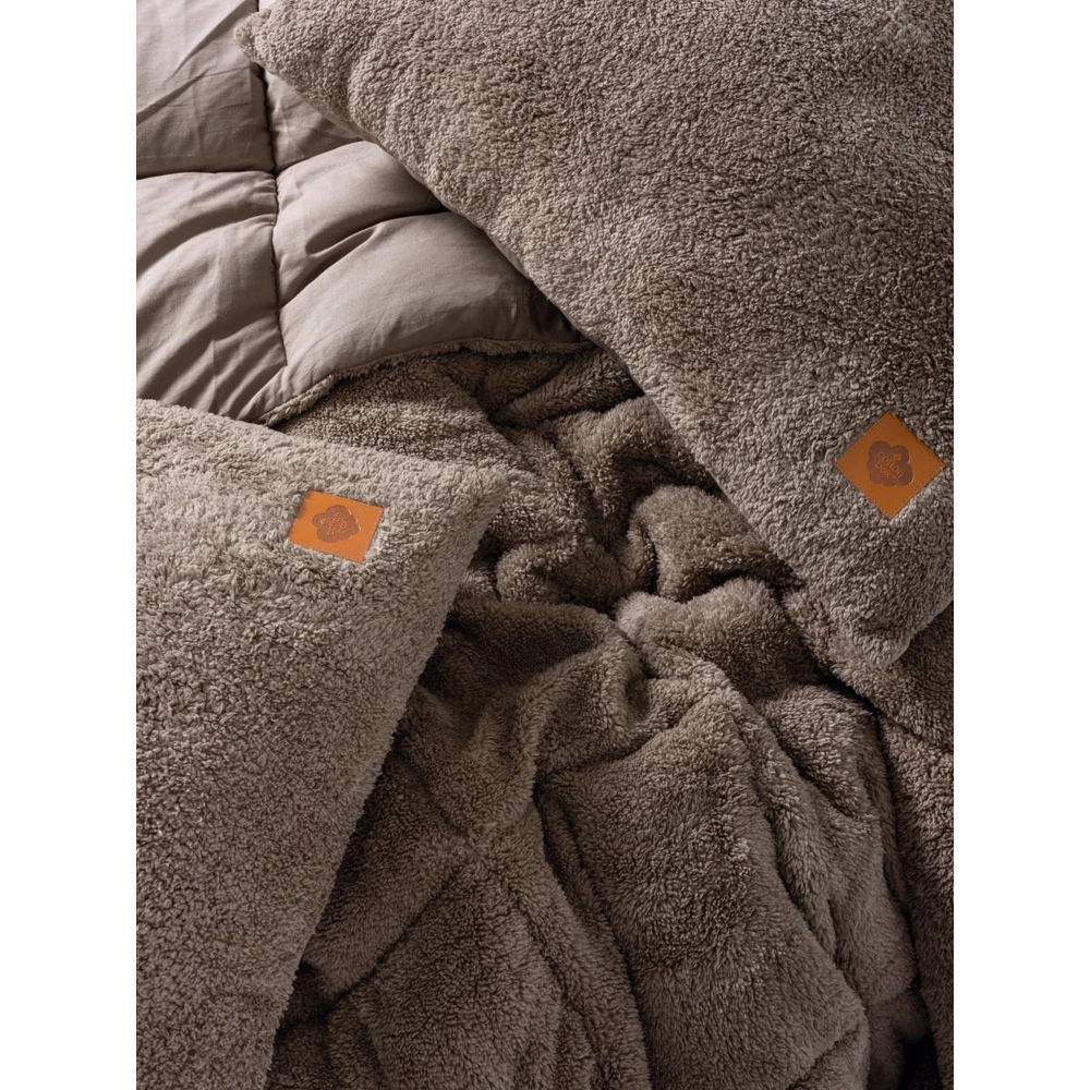 Cotton Box Çift Kişilik Peluş Yorgan Seti Bej 195x215 Cm görseli 2