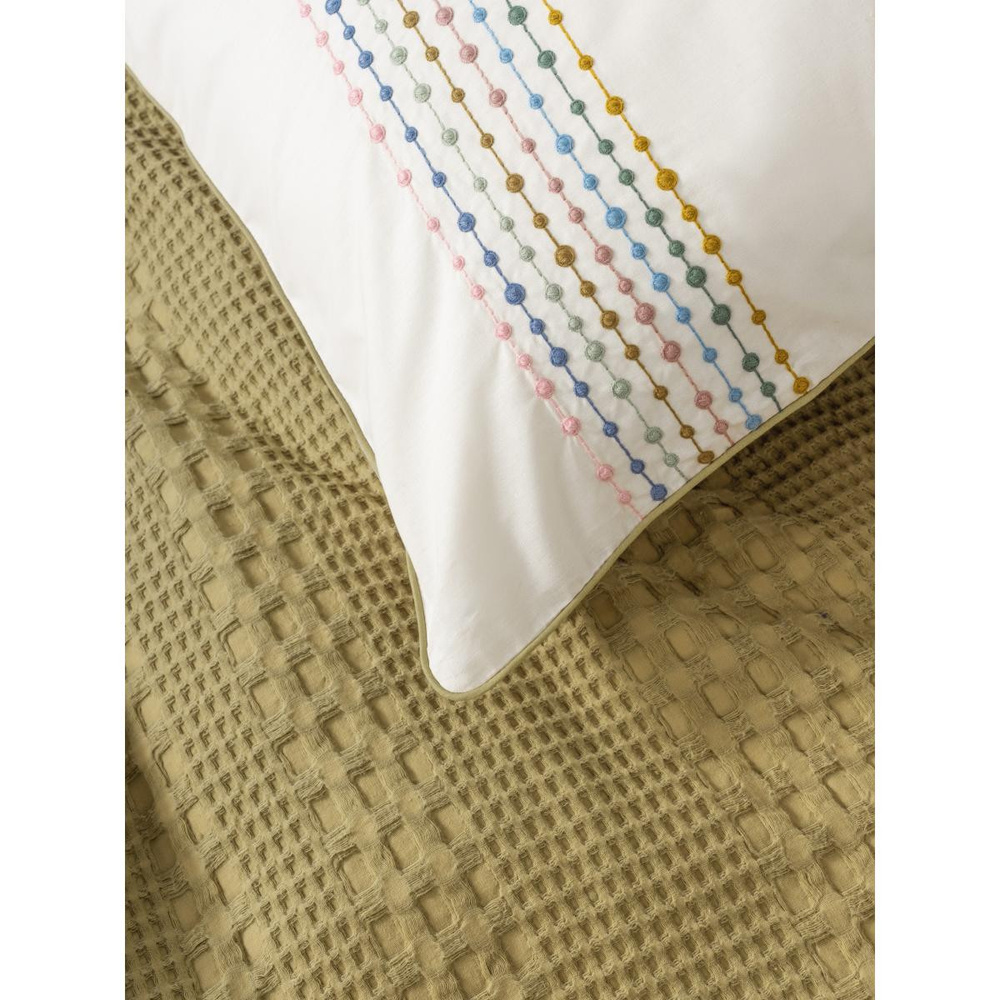 Cotton Box Aura Tek Kişilik Pike Takımı Pebble Hardal görseli 4
