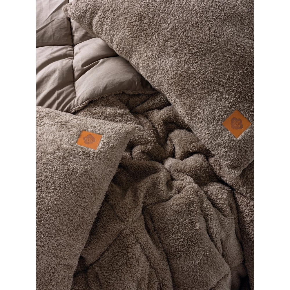 Cotton Box Tek Kişilik Peluş Yorgan Seti Bej 155x215 Cm görseli 2