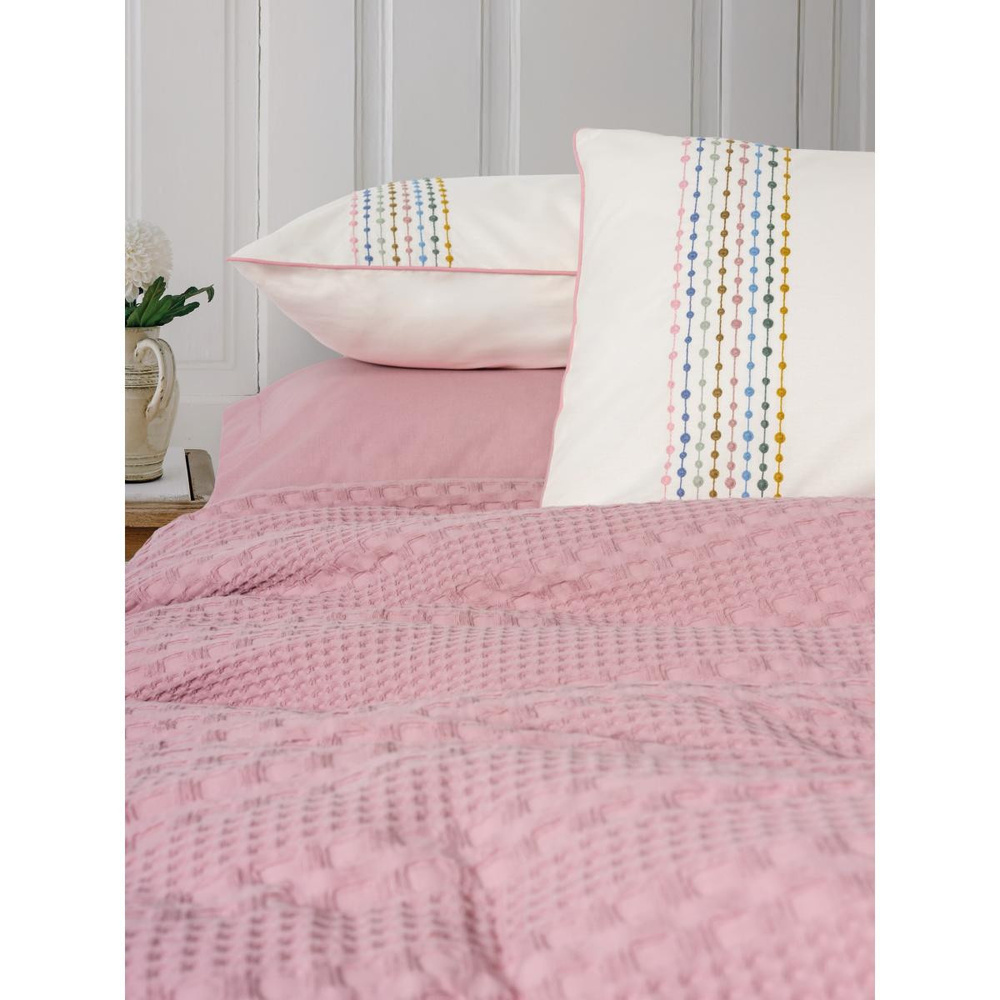 Cotton Box Aura Tek Kişilik Pike Takımı Pebble Pembe görseli 3
