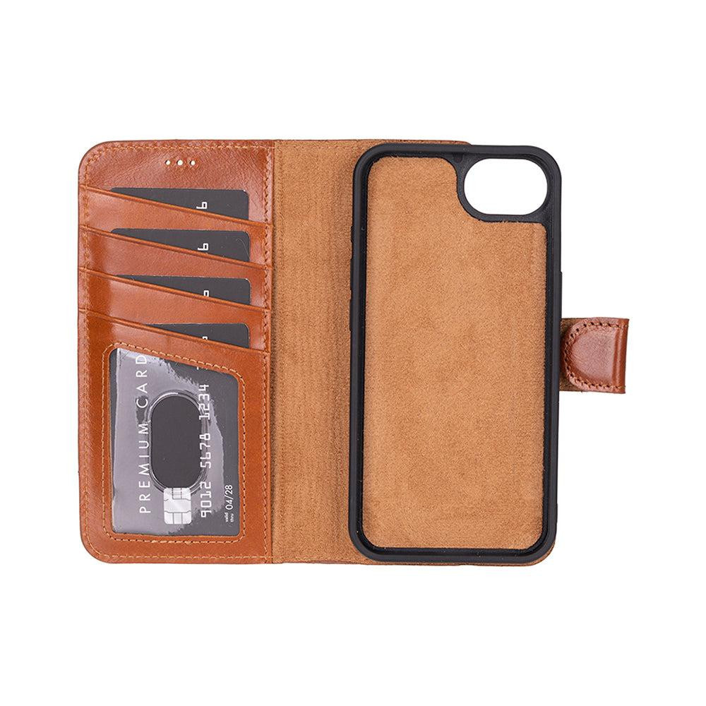 Bloominbag Bloomcase Magic Wallet Tan Apple Iphone 17e / 16e (6.1") Hakiki Deri Çıkarılabilir Cüzdanlı Telefon Kılıfı görseli 4