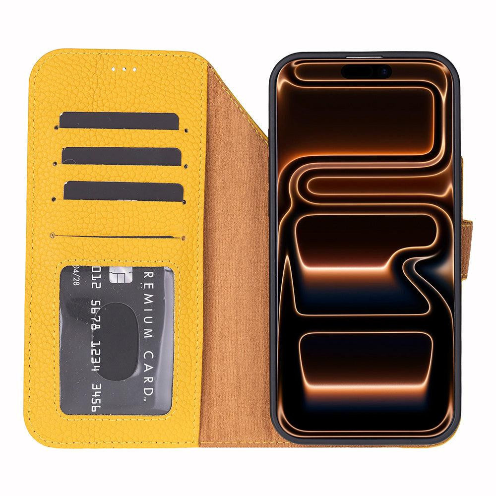 Bloominbag Bloomcase Magic Wallet Honey Apple Iphone 17 Pro Max (6.9") Hakiki Deri Çıkarılabilir Cüzdanlı Telefon Kılıfı görseli 3