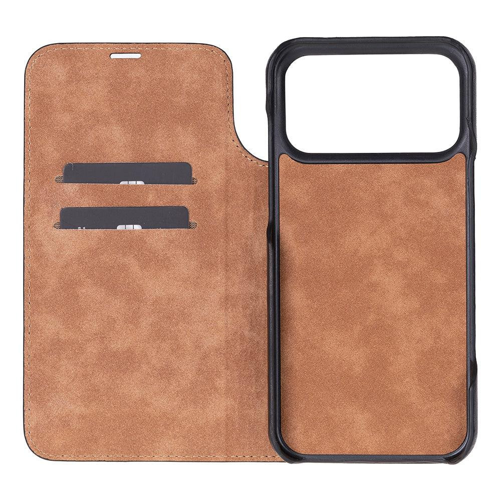 Bloominbag Bloomcase Magic Wallet Onyx Black Apple Iphone 17 Pro Max(6.9") Hakiki Deri Çıkarılabilir Cüzdanlı Telefon Kılıfı görseli 4