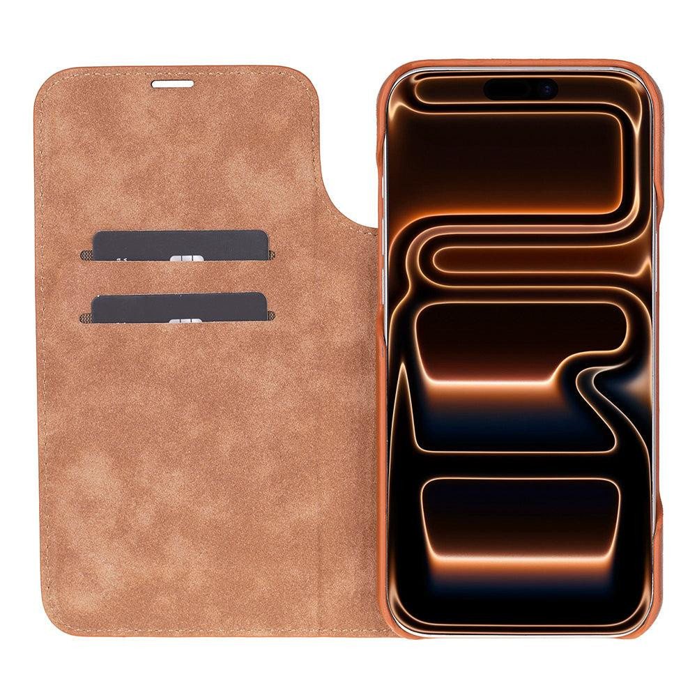 Bloominbag Bloomcase Magic Wallet Onyx Black Apple Iphone 17 Pro (6.3") Hakiki Deri Çıkarılabilir Cüzdanlı Telefon Kılıfı görseli 4