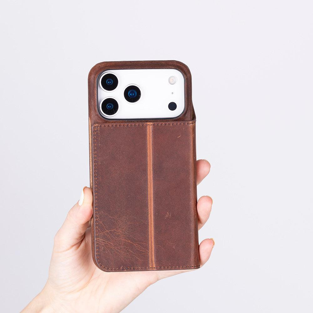 Bloominbag Bloomcase Magic Wallet Tan Apple Iphone 17 Pro Max (6.9") Hakiki Deri Çıkarılabilir Cüzdanlı Telefon Kılıfı görseli 3