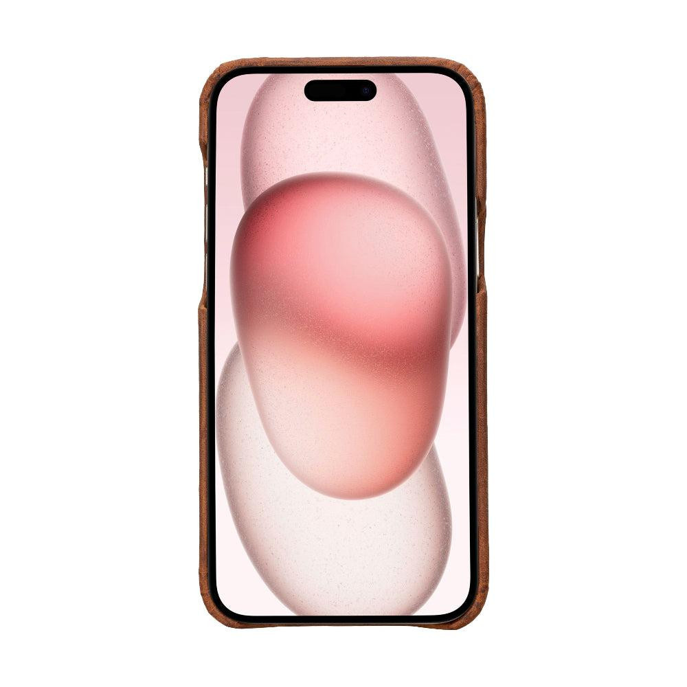 Bloominbag Bloomcase Apple Iphone 16 (6.1") Saddle Brown Hakiki Deri Telefon Kılıfı görseli 5