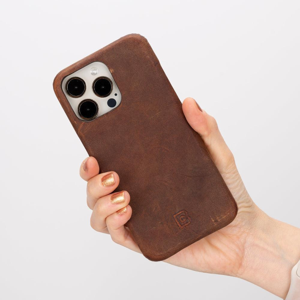 Bloominbag Bloomcase Apple Iphone 16 Pro Max(6.9") Saddle Brown Hakiki Deri Telefon Kılıfı görseli 3