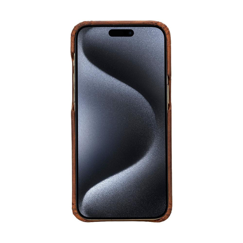 Bloominbag Bloomcase Apple Iphone 16 Pro Max(6.9") Saddle Brown Hakiki Deri Telefon Kılıfı görseli 5