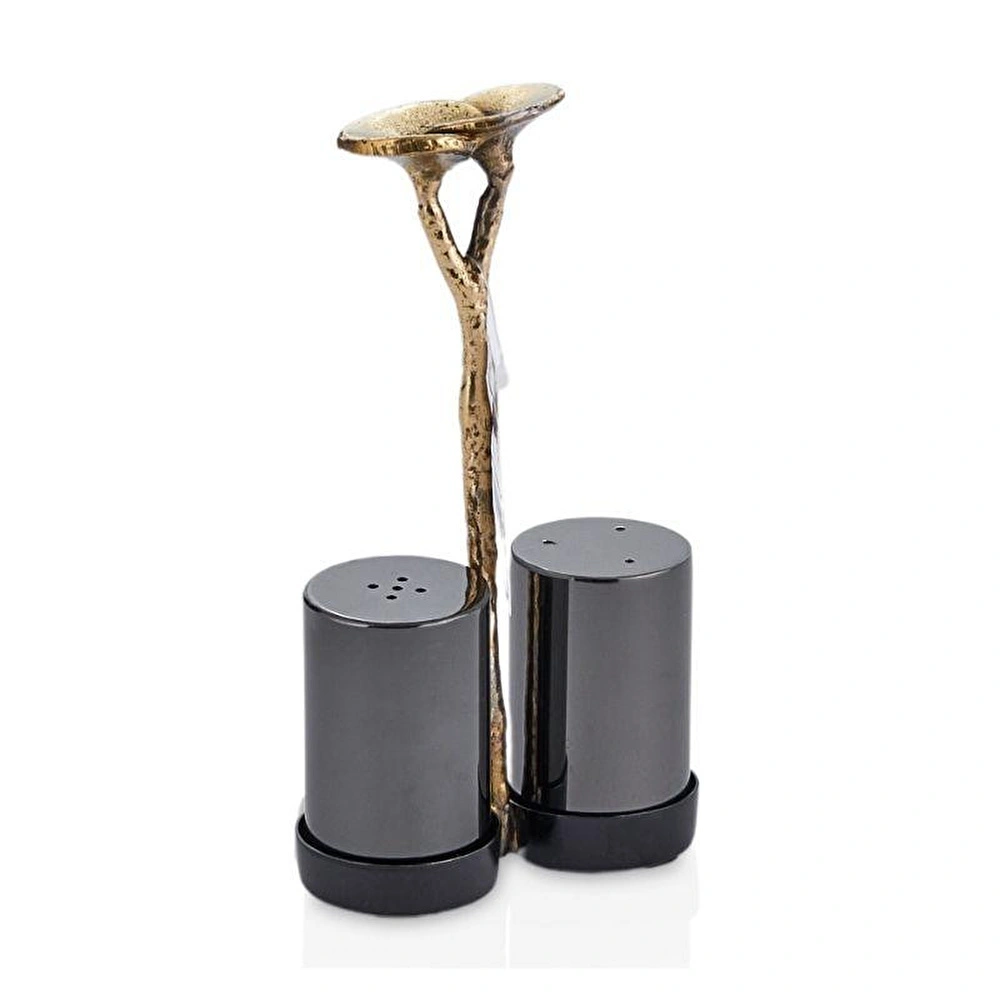 Cornella Rose Standlı Tuzluk Ve Biberlik Silver - Gold görseli 5
