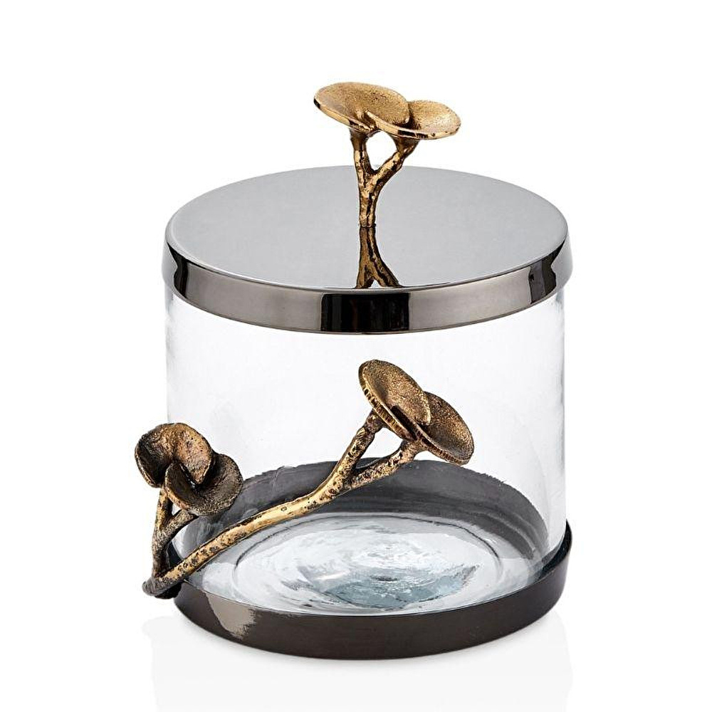 Cornella Rose Dekoratif Cam Kavanoz Silver - Gold Küçük Ağız:12 Cm X Boy:12 Cm X Tüm:16 Cm görseli 4
