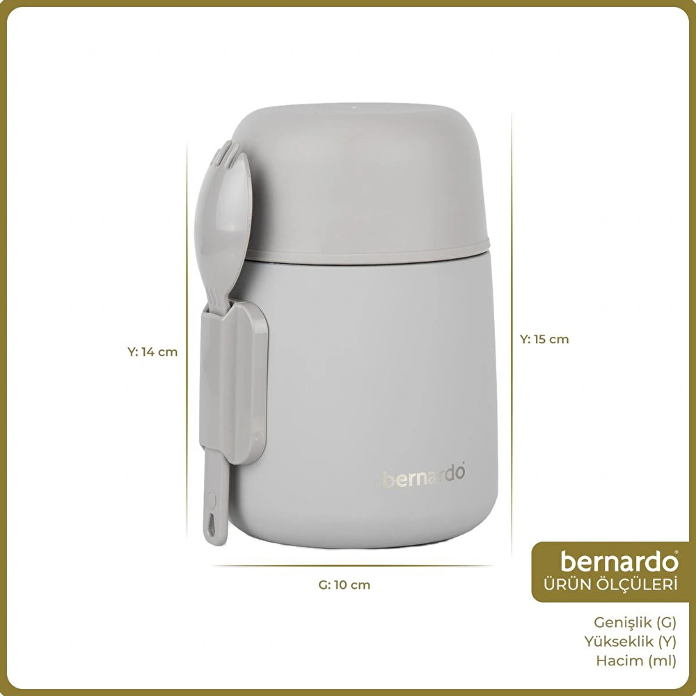 Bernardo Duo Yemek Termosu 500 Ml Gri görseli 2