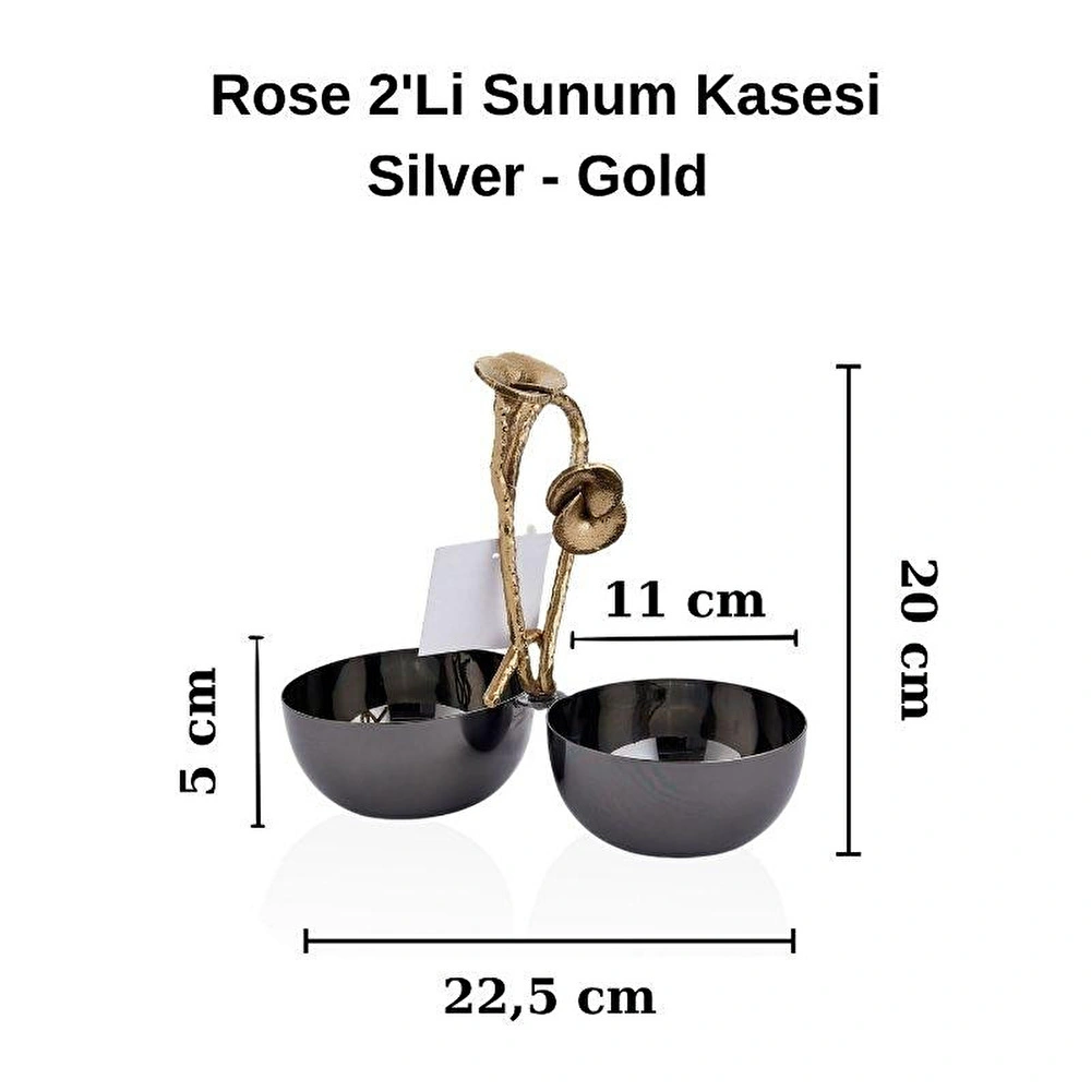 Cornella Rose 2'li Sunum Kasesi Silver - Gold görseli 5