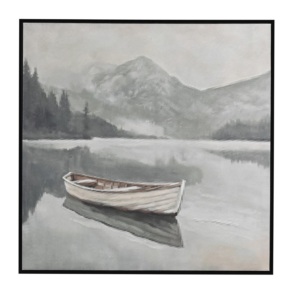 Mudo Home Quiet Shore Çerçeveli̇ Yağli Boya Tablo 100x100 Cm görseli 1