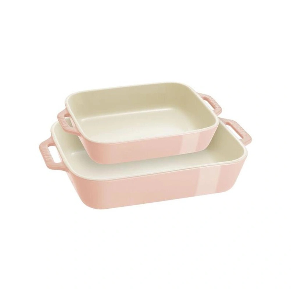 Staub Fırın Kabı Seti 2 Parça Açık Pembe görseli 1