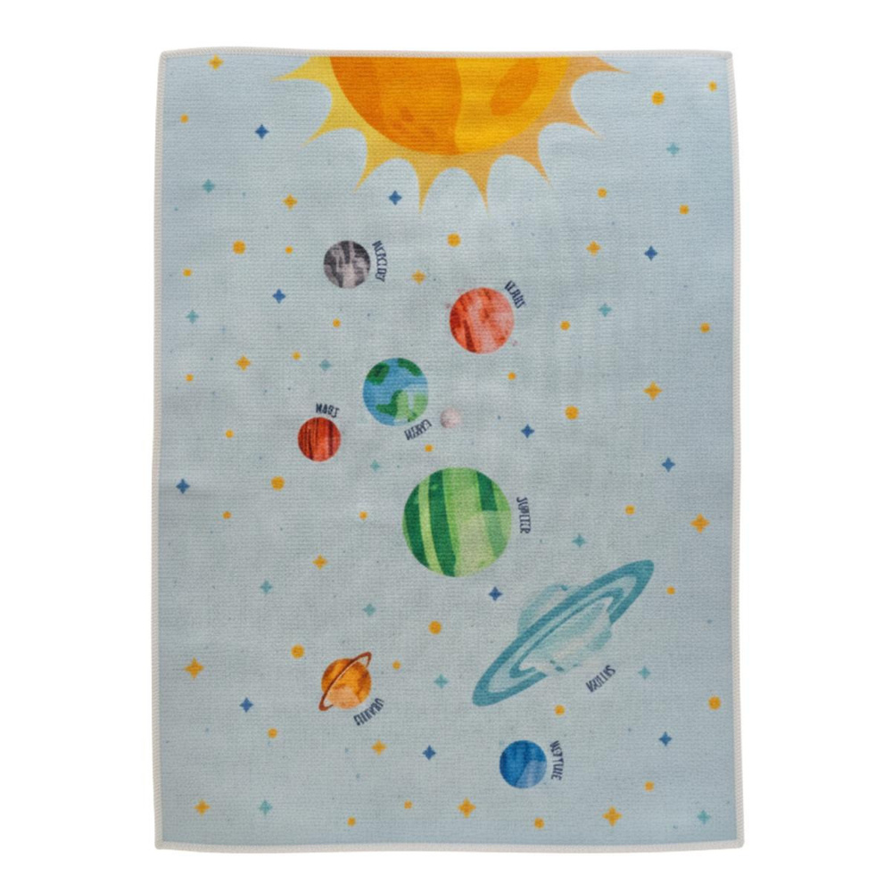 Itsy Bitsy Kids Spacey Çok Renkli Yıkanabilir Çocuk Halısı - 120x160cm görseli 1
