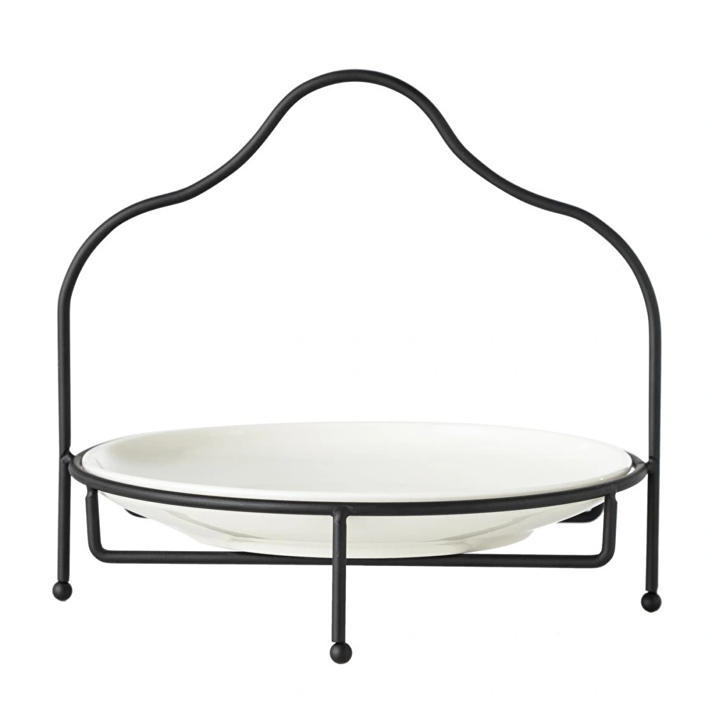 Mudo Home Gurme Standli Sunum 22cm - Si̇yah görseli 1