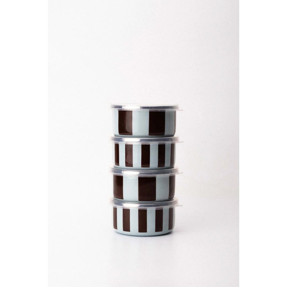 Emaylabxpeppythings Berry Emaye 4’lü Kapaklı Kase Çerezlik, Kahvaltılık, Reçellik, Zeytinlik, Sunumluk Seti 8cm 200 Ml görseli 5