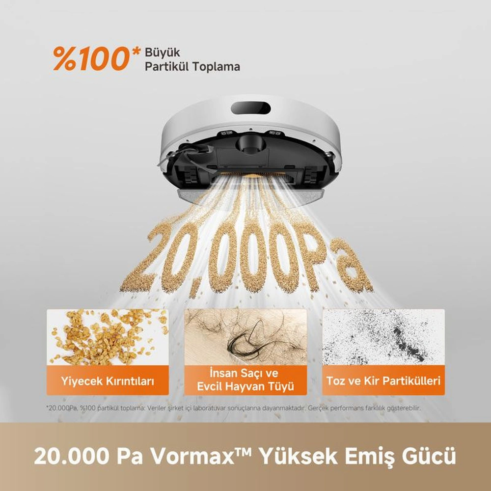 Dreame F20 Robot Süpürge Beyaz, 20.000pa Emiş Gücü görseli 3