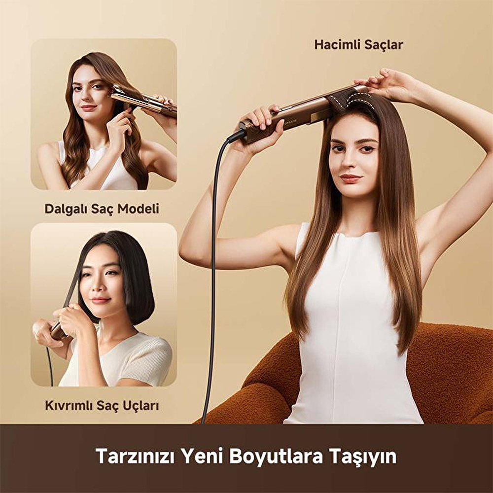 Dreame Aero Straight Şarjlı Saç Düzleştirici, Altın görseli 3