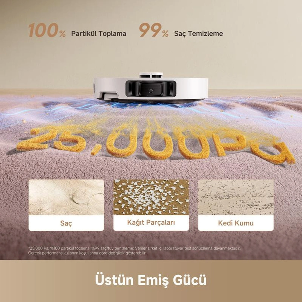 Dreame L50 Ultra Ce Robot Süpürge Beyaz, 25.000pa Emiş Gücü görseli 3