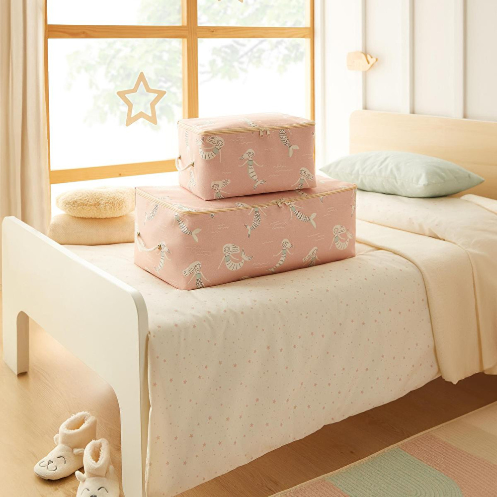 Ocean Home Textile 4'lü Çocuk Odası Deniz Kızı Hurç Set 2 Adet 30 X 22 X 18 / 2 Adet 52 X 28 X 21 Cm görseli 2