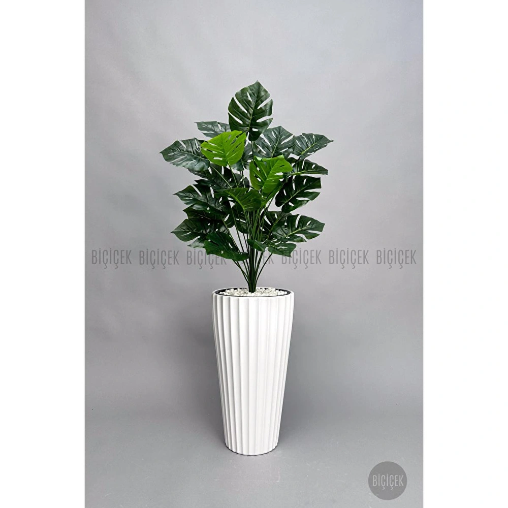 Biçiçek 130 Cm Monstera Bi̇tki̇si̇ Beyaz Li̇lyum Saksida görseli 6