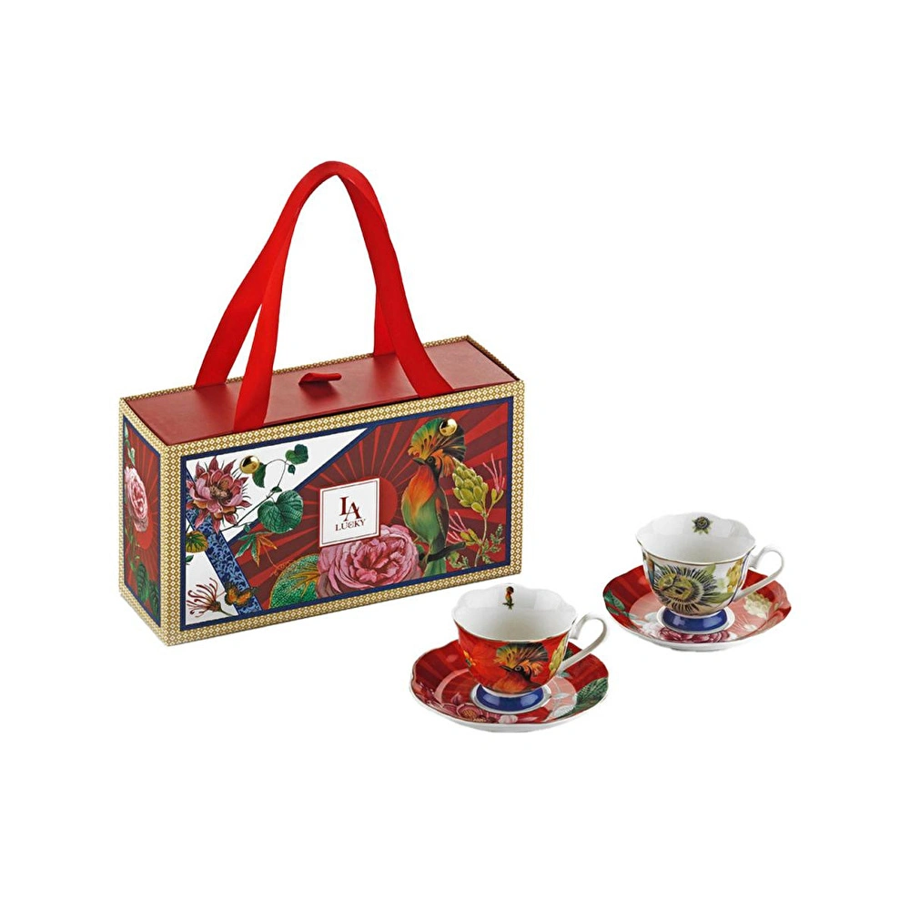 Lucky Art Liorine Bone 2’lü Kahve Fincanı Seti 90 Ml görseli 1