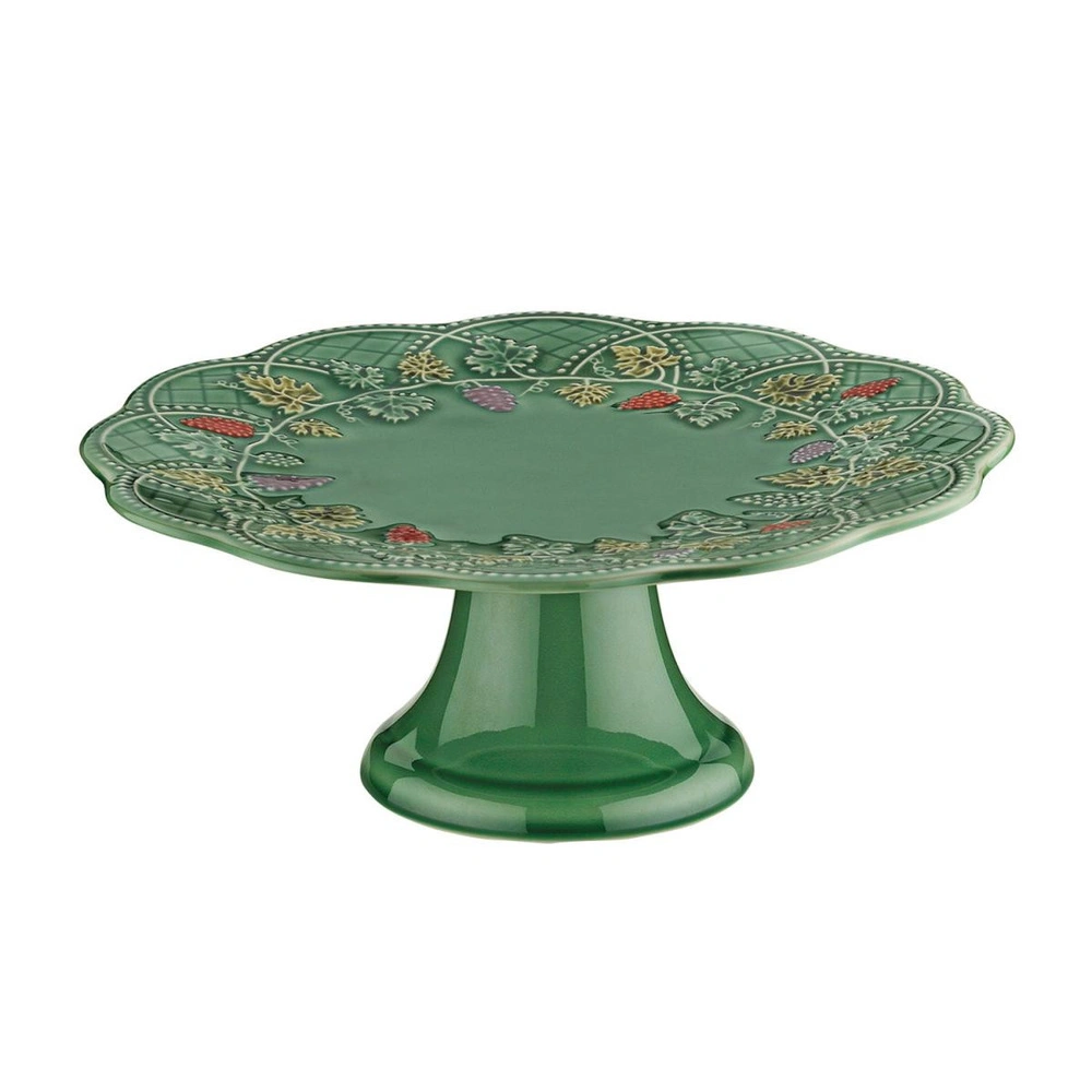Lucky Art Vinea Seramik 27 Cm Yeşil Ayaklı Kek Standı görseli 1
