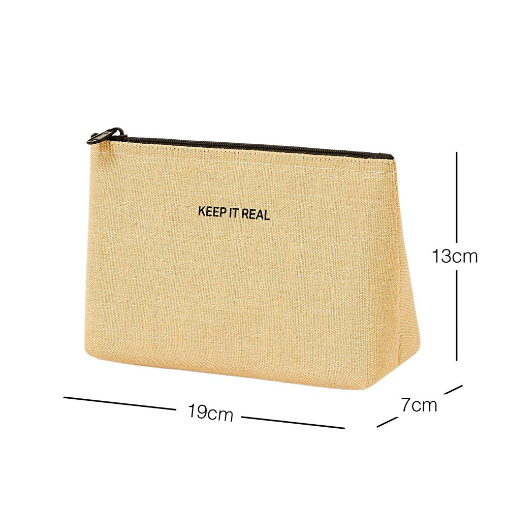 Ocean Home Textile Termal Yalıtımlı Jüt Keten Makyaj Çantası 19 X 13 X 7 Cm görseli 4