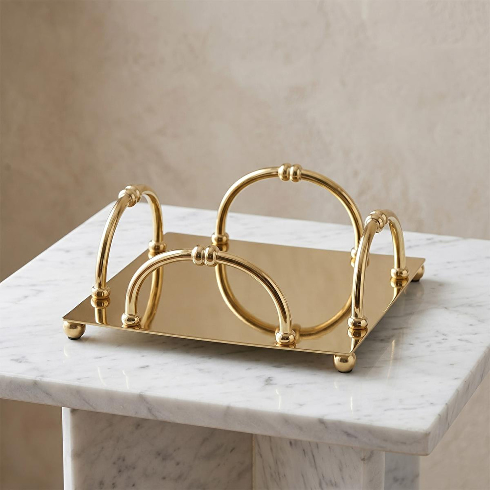 Lucky Art Dekoratif Gold Paslanmaz Çelik Peçetelik 16 Cm görseli 2