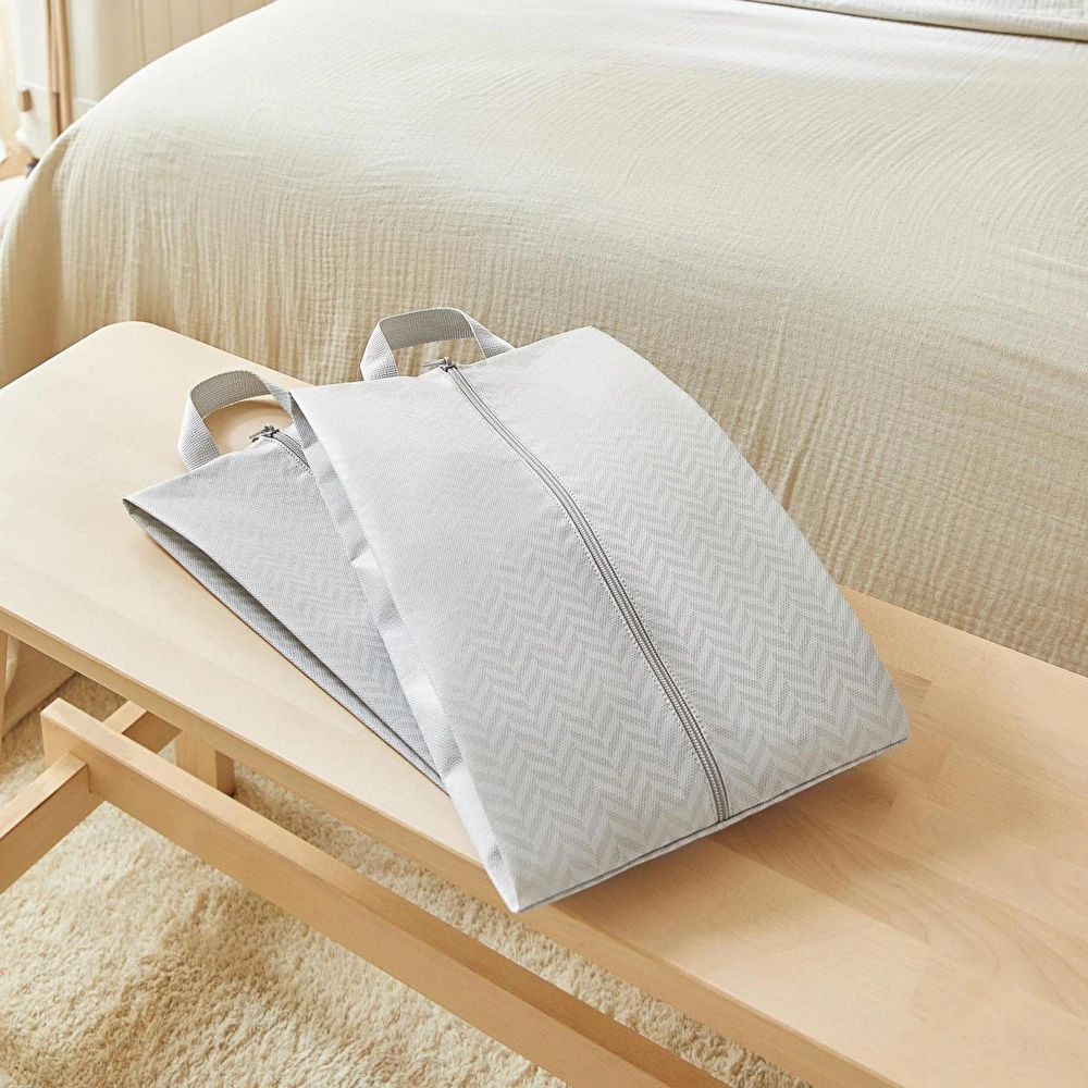 Ocean Home Textile 2'li Gri Balıksırtı Ayakkabı Düzenleyici Taşıma Çantası Seti 22 X 40 X 9 Cm görseli 1